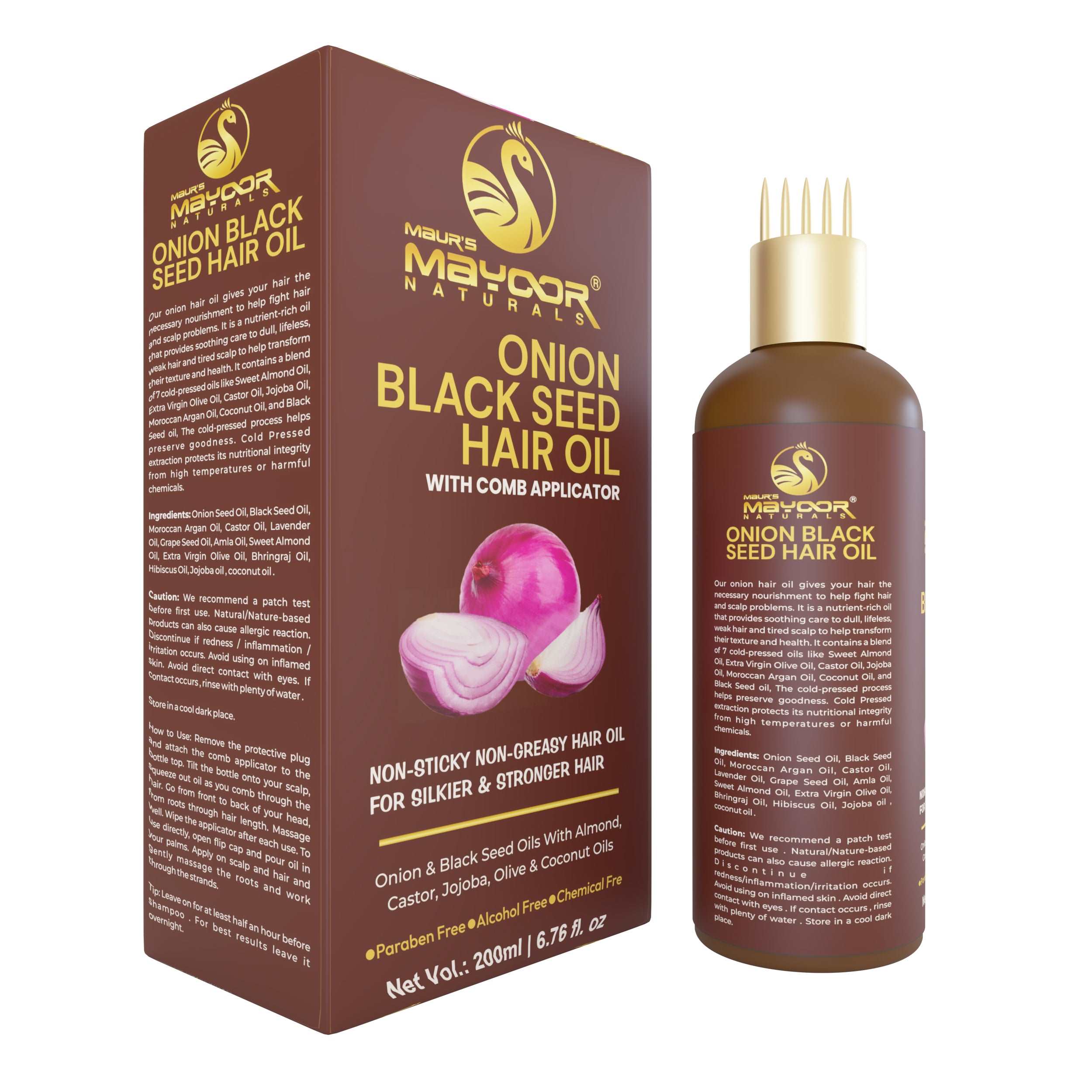 MAYOOR ONION BLACK SEED HAIR OIL - Maur Herbals